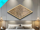 Colorado Springs Diamond Shaped City Map, Custom Diamond Shaped Wall Art, City Map Canvas