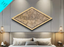 Hamburg - Germany Diamond Shaped City Map, Custom Diamond Shaped Wall Art, City Map Canvas