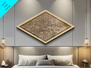 Houston Diamond Shaped City Map, Custom Diamond Shaped Wall Art, City Map Canvas