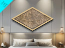 Indianapolis Diamond Shaped City Map, Custom Diamond Shaped Wall Art, City Map Canvas