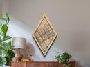 Islamabad - Pakistan Diamond Shaped Travel Poster, Custom Diamond Shaped Wall Art, City Map Canvas