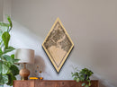 Istanbul -Turkey Diamond Shaped Travel Poster, Custom Diamond Shaped Wall Art, City Map Canvas
