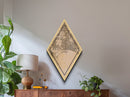 Long Beach Diamond Shaped Travel Poster, Custom Diamond Shaped Wall Art, City Map Canvas