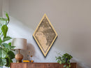 Los Angeles Diamond Shaped Travel Poster, Custom Diamond Shaped Wall Art, City Map Canvas
