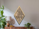 Madrid - Spain Diamond Shaped Travel Poster, Custom Diamond Shaped Wall Art, City Map Canvas