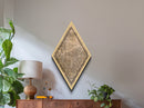 Mesa Diamond Shaped Travel Poster, Custom Diamond Shaped Wall Art, City Map Canvas