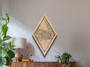 Singapore - Singapore Diamond Shaped Travel Poster, Custom Diamond Shaped Wall Art, City Map Canvas