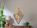 Tulsa Diamond Shaped Travel Poster, Custom Diamond Shaped Wall Art, City Map Canvas