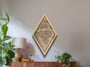 Arlington Diamond Shaped Travel Poster, Custom Diamond Shaped Wall Art, City Map Canvas
