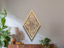 Beijin - China Diamond Shaped Travel Poster, Custom Diamond Shaped Wall Art, City Map Canvas
