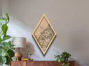 Dubai - UAE Diamond Shaped Travel Poster, Custom Diamond Shaped Wall Art, City Map Canvas