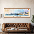 A Coruńa Spain Travel Art, City Art, Framed Canvas Print or Metal Wall Art, Europe Travel Poster, Panoramic Wall Art, Extra Wide Wall Art
