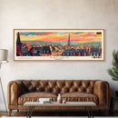 Aachen Germany  Panoramic Travel Poster, Framed Canvas Print or Metal Wall Art, Travel Art, Home Decor, Panoramic Painting, Midcentury Art