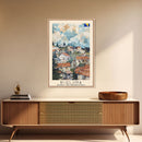 Bijeljina Bosnia and Herzegovina Travel Poster Framed Canvas Print, Watercolor Art, Home Decor, Wall Art, Travel Print