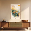 Getafe Spain Skyline Art, Framed Canvas Print, Bedroom Wall Art, Travel Poster Art, Home Decoration, Spanish Art