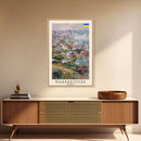 Khabarovsk Russia Riverside View, Framed Canvas Print, Travel Poster, Wall Art, Home Decor, Living Room Decoration, Russian Cityscape Art
