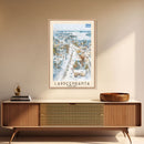 Lappeenranta Finland Travel Poster Framed Canvas Print, Scenic Landscape, Watercolor Painting, Wall Art, Home Decor, Travel Print, Artistic Gift