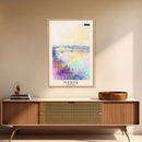 Narva Estonia Framed Canvas Print, Sunset Travel Poster, Watercolor Painting, Scenic Wall Art, Home Decor, Vacation Art, Unique Art