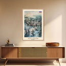 Vologda Russia Travel Poster Framed Canvas Print, Watercolor Painting, Scenic Wall Art, Home Decor, Russian Landscape, Rustic Art