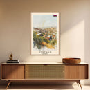 Yerevan Armenia Travel Poster Framed Canvas Print, Watercolor Painting, Scenic Wall Art, Home Decor, Armenian Landscape, Unique Gift
