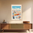 Chelyabinsk Russia Travel Poster Framed Canvas Print, Midcentury Modern Art, Pop Art Wall Decor, Home Decor, Vacation Gift, Living Room Art