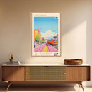Lappeenranta Finland Travel Poster Framed Canvas Print, Midcentury Modern Art, Pop Art Wall Decor, Home Decor, Vacation Gift, Bedroom Art
