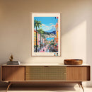 Nice France Travel Poster Framed Canvas Print, Midcentury Modern Art, Pop Art Wall Decor, Home Decor, Vacation Gift, Office Art