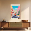 Rio Tinto Portugal Travel Poster Framed Canvas Print, Midcentury Modern Art, Pop Art Wall Decor, Scenic Living Room Art, Bedroom Decor