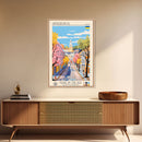 Simferopol Ukraine Travel Poster Framed Canvas Print, Midcentury Modern Art, Pop Art Wall Decor, Living Room Art, Vacation Gift