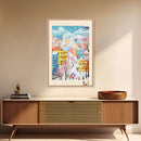 Voronezh Russia Travel Poster Framed Canvas Print, Midcentury Modern Art, Pop Art Wall Decor, Living Room Art, Scenic Wall Art