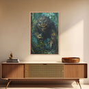 Halloween Frightening Forest Beast Framed Canvas Print, Wall Art, Home Decor, Living Room Decoration, Scary Creature Art, Haunted Decor
