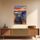 Scream-Inspired Art of a Man Eating a Hamburger, Blending Horror and Humor for a Unique Halloween Wall Art Addition