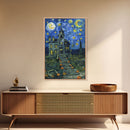 Starry Night Inspired Haunted Cemetary, Halloween Decor / Hallowen Wall Art / Halloween Props