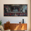Creepy Abandoned Theater, Framed Canvas Print, Macabre Theatre, Dark Academia, Halloween Decor, Spooky Seasonal Wall Art