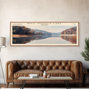 Bull Shoals Lake Arkansas Framed Canvas Print, Lake House Art, Panoramic Wall Art, Travel Poster, Rustic Lake Painting, Home Decor