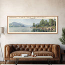 Lake San Cristobal, Boho Art, Beautiful Landscape, Travel Poster Art, Wall Art, Home Decor, Nature Scene, Lake Painting, Minimalist Art, Living Room Decor, Travel Print, Framed Canvas Print, Lake House Decor, Panoramic Print