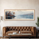 Lake Ontelaunee Pennsylvania Framed Canvas Print, Lake House Decor, Panoramic Wall Art, Travel Poster, Beautiful Landscape Painting, Modern Art