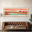 Heron Lake New Mexico Framed Canvas Print, Panoramic Art, Midcentury Modern, Pop Art, Bedroom Decor, Travel Poster, Artistic Decor, Home Decor