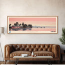 Maurepas Lake, Louisiana Panoramic Wall Art Framed Canvas Print, Midcentury Modern, Pop Art, Home Decor, Travel Poster, Bedroom Art