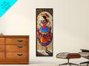 Jalisco Mexican Dancer Textured Oil Painting Printed and Framed on Canvas, Vertical Narrow Art Print, Mexican Inspired Home Decor