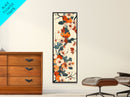 Skinny Art of Persimmon Branch with Delicate White Flowers – Japanese-Inspired Framed Canvas Print