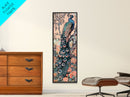 Abstract Rainbow and Waterfall Framed Canvas Print - Tall Skinny Japanese Style Wall Art