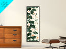 Creamy White Blossoms with Deep Green Leaves Overlapping on a Soft Background Ukiyo-e Art Japanese Framed Canvas Print Skinny Tall Art