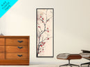 Minimalist Japanese Tree Branch With Red Berries, Ukiyo-e Woodblock Style Canvas, Framed Canvas Print, Japanese Tall Skinny Wall Art, Ready To Hang