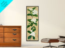 Magnolia Flowers On A Branch - Skinny Art Tall Art Framed Canvas Print Japanese Style Art Ukiyo-e Art