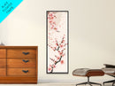 Cherry Blossom Branches On Canvas In Japanese Ukiyo-e Style, Traditional Woodblock Print, Framed Canvas Print, Tall Skinny Japanese Wall Art, Ready To Hang