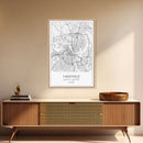 Nashville Street Map, Tennessee Map, City Map Art, Modern Art, Wall Art, Canvas Print, Music Studio Art, Gift For Music Lover, Travel Art