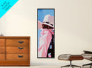 Pink Cowboy Hat Framed Canvas Print pink orange wall art rustic wall art farmhouse art coastal cowgirl wall art bold decor