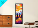 Autumn Elk Silhouette Canvas Print wildlife art southwest wall art orange pink wall art rustic decor gift idea hunting lodge art