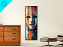 Abstract Face Framed Canvas Print moody art graffiti wall art dark romance painting vibrant abstract art pop art colorful home decor